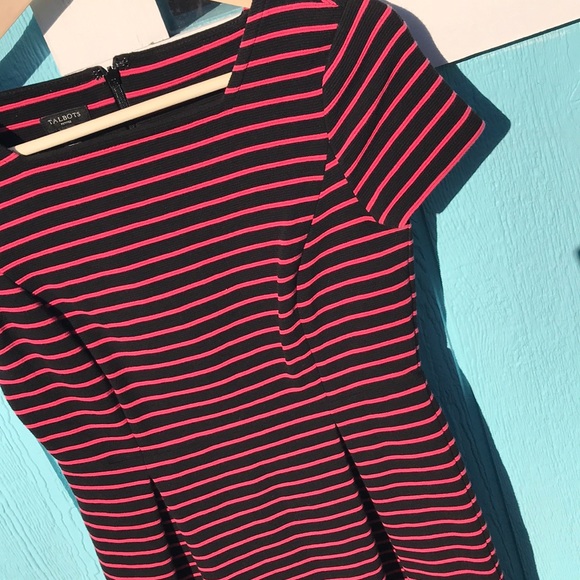 Talbots pink and black stripe dress 2P - Picture 5 of 8